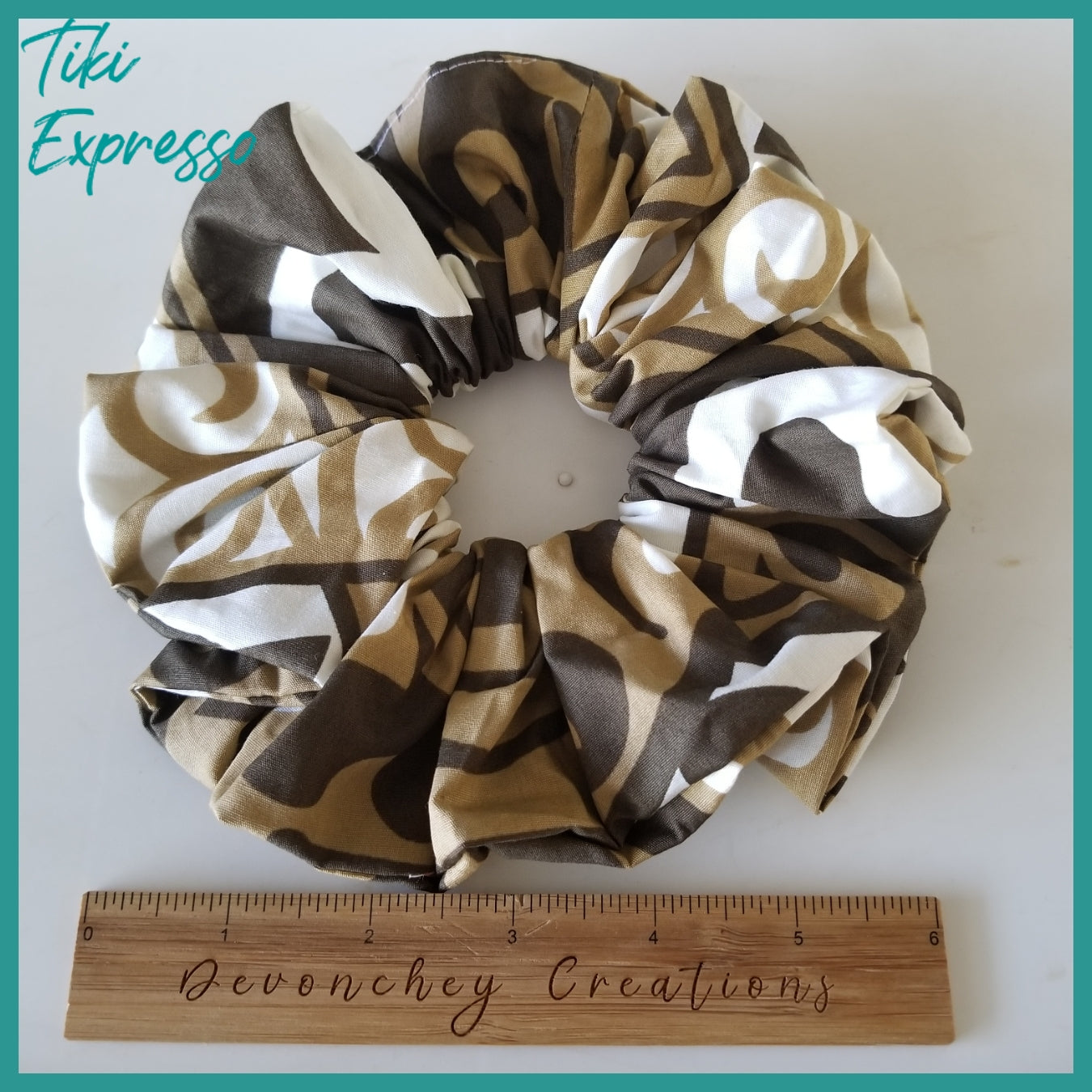 Giant Hawaiian Scrunchie, Tiki Expresso XL Scrunchie