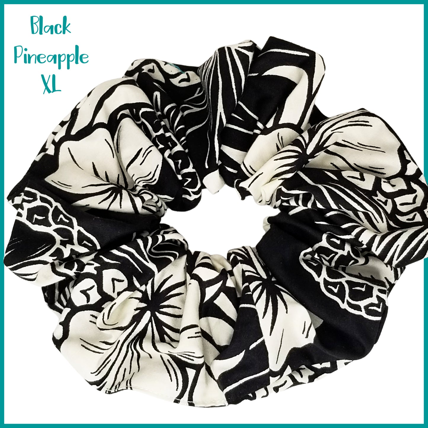 Giant Hawaiian Scrunchie, Black Pineapple XL Scrunchie