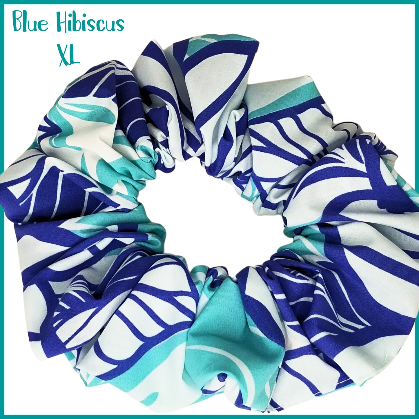 Giant Hawaiian Scrunchie, Blue Hibiscus XL Scrunchie