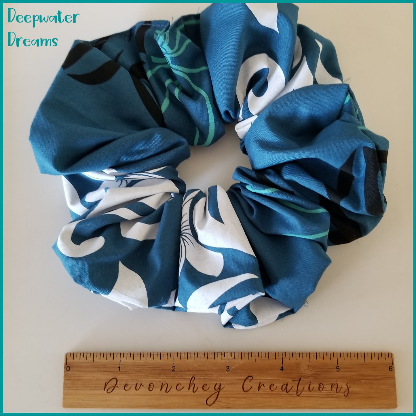 Giant Hawaiian Scrunchie, Deepwater Dreams XL Scrunchie