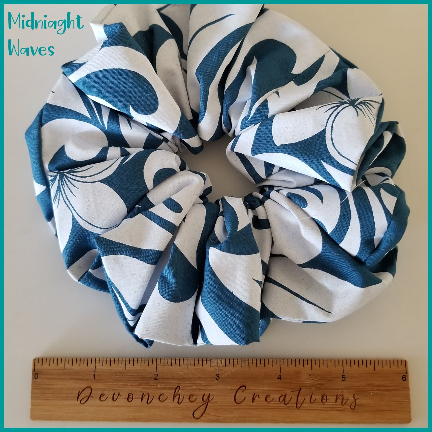 Giant Hawaiian Scrunchie, Midnight Waves XL Scrunchie