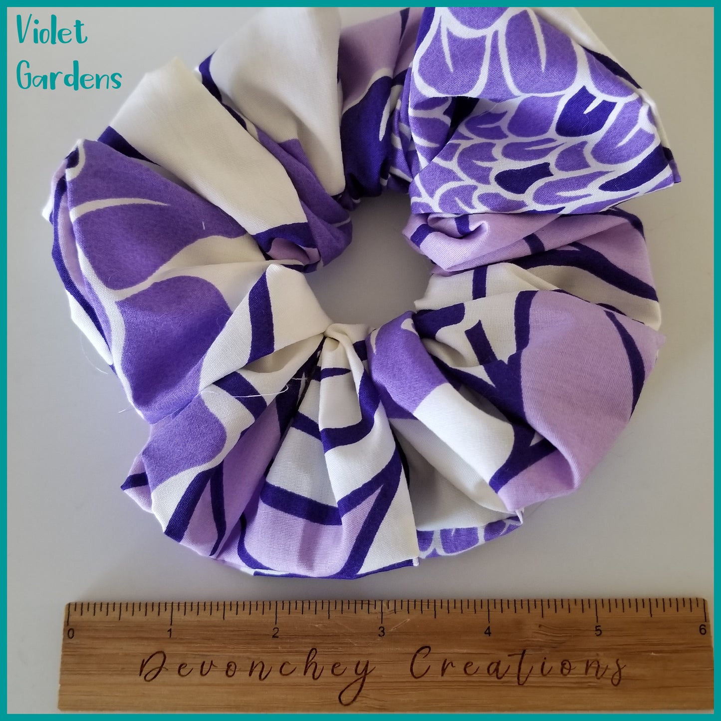 Giant Hawaiian Scrunchie, Violet Gardens XL Scrunchie
