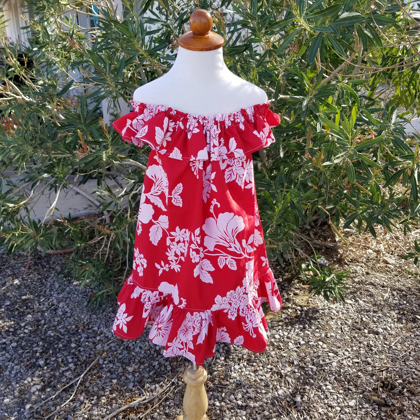 Hawaiian Dress With Ruffles For Girls and Toddlers, Customizable Length