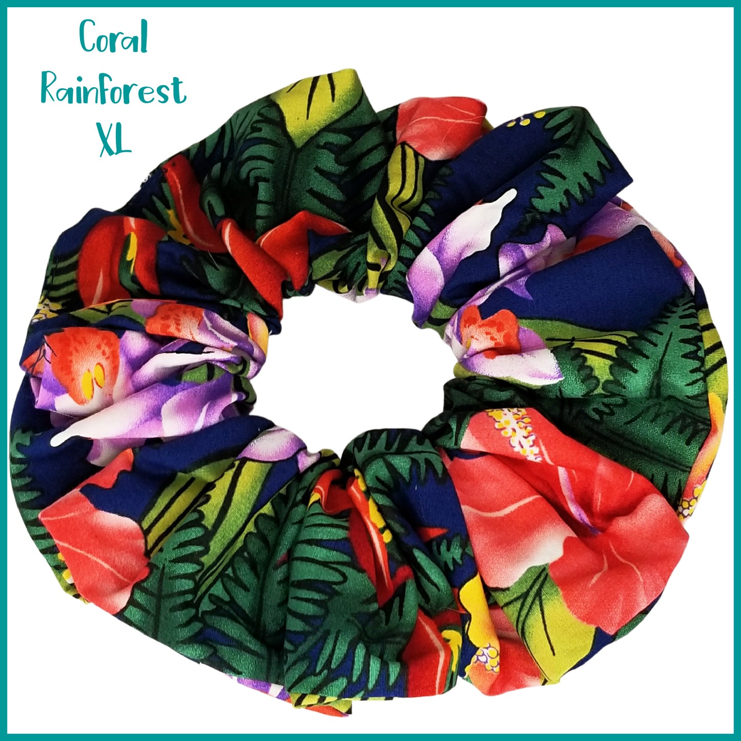 Giant Hawaiian Scrunchie, Coral Rainforest XL Scrunchie