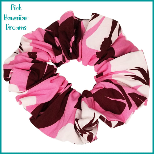 Giant Hawaiian Scrunchie, Pink Hawaiian Dreams XL Scrunchie