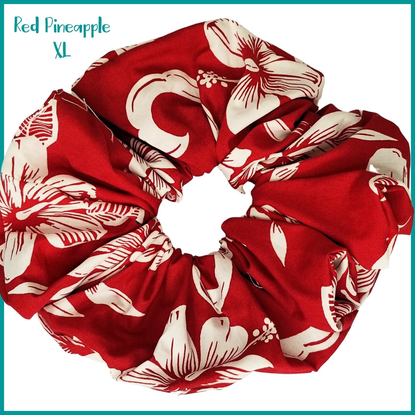 Giant Hawaiian Scrunchie, Red PIneapple XL Scrunchie