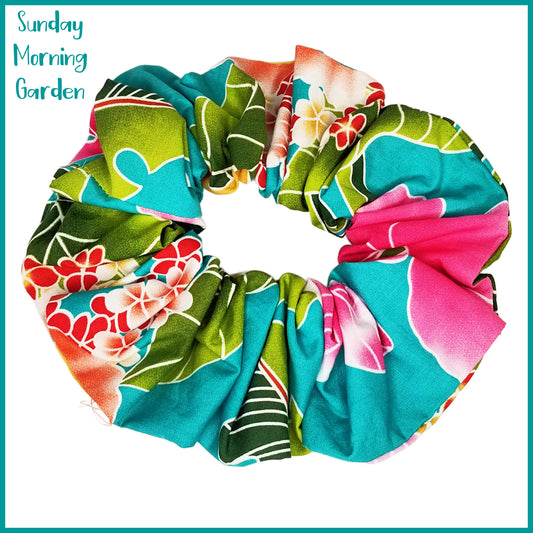 Giant Hawaiian Scrunchie, Sunday Morning Garden XL Scrunchie