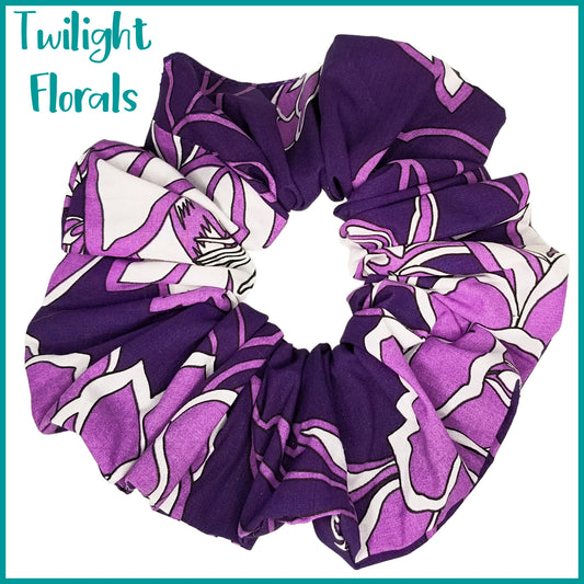 Giant Hawaiian Scrunchie, Twilight Florals XL Scrunchie