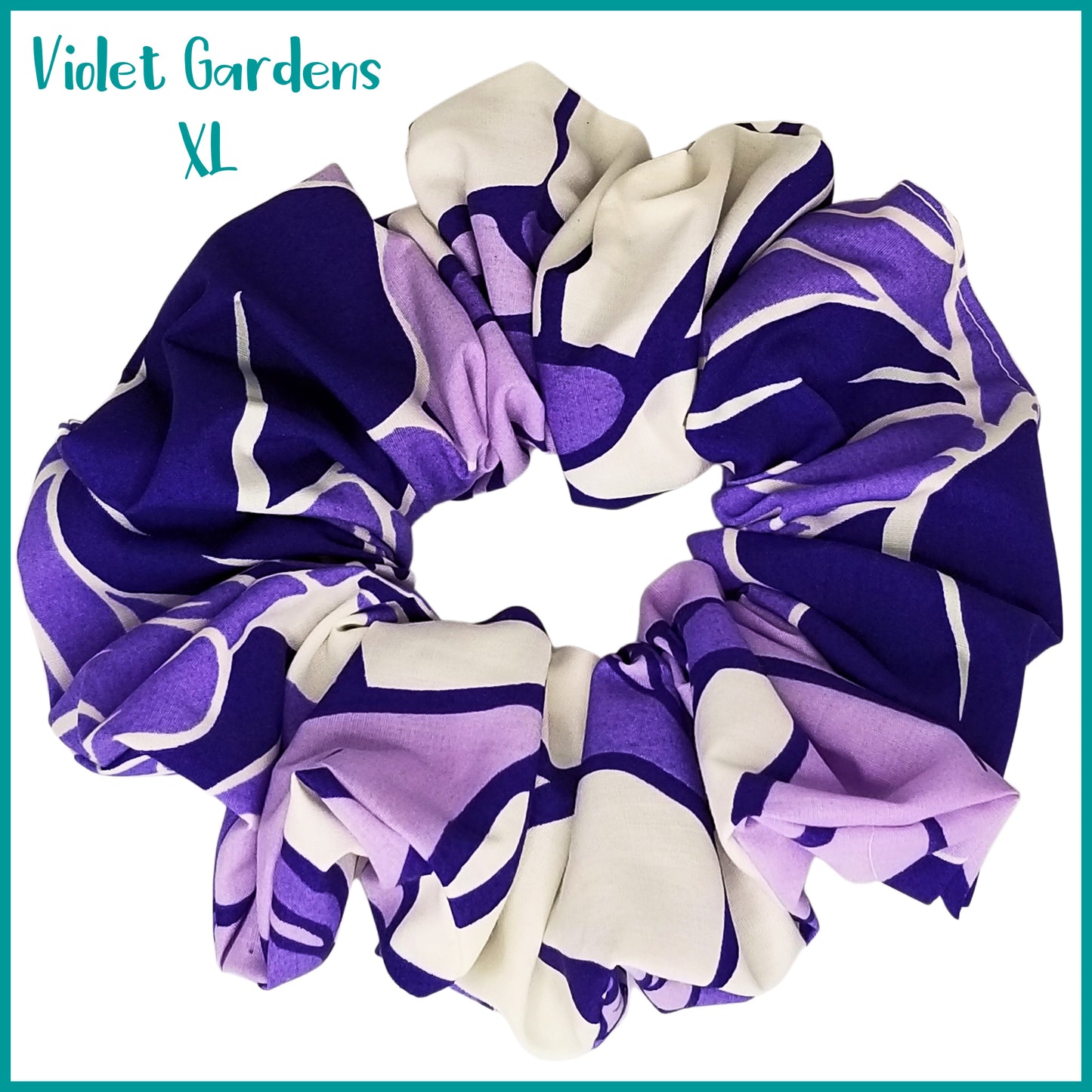 Giant Hawaiian Scrunchie, Violet Gardens XL Scrunchie